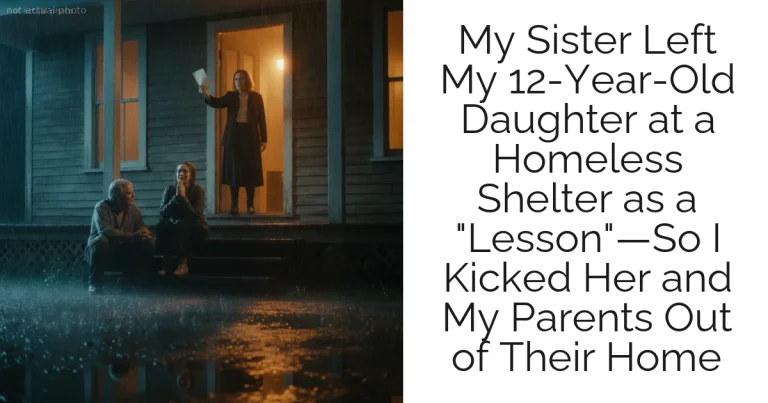 My Sister Left My 12-Year-Old Daughter at a Homeless Shelter as a "Lesson"—So I Kicked Her and My Parents Out of Their Home