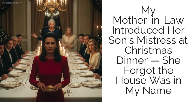 My Mother-in-Law Introduced Her Son's Mistress at Christmas Dinner — She Forgot the House Was in My Name