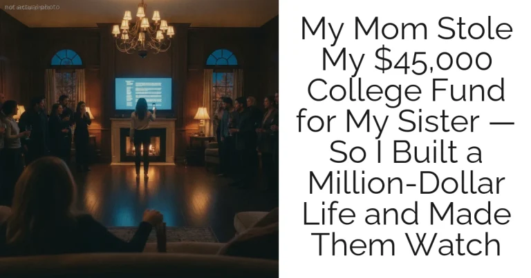 My Mom Stole My $45,000 College Fund for My Sister — So I Built a Million-Dollar Life and Made Them Watch