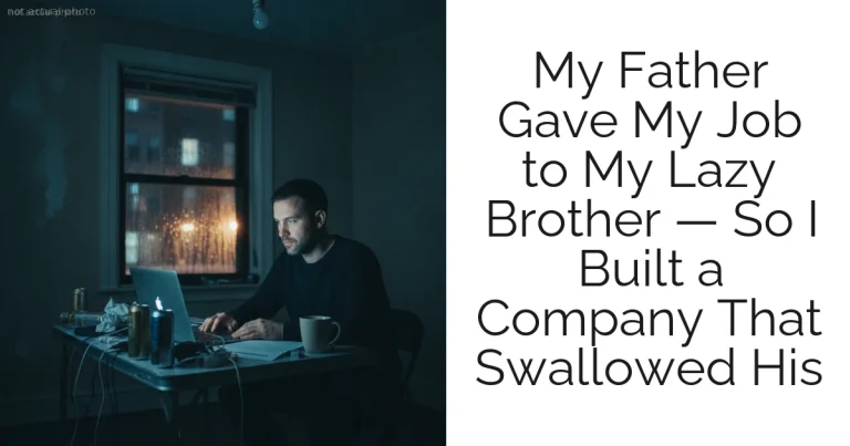 My Father Gave My Job to My Lazy Brother — So I Built a Company That Swallowed His