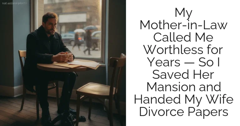 My Mother-in-Law Called Me Worthless for Years — So I Saved Her Mansion and Handed My Wife Divorce Papers