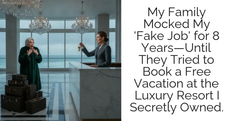 My Family Mocked My 'Fake Job' for 8 Years—Until They Tried to Book a Free Vacation at the Luxury Resort I Secretly Owned.