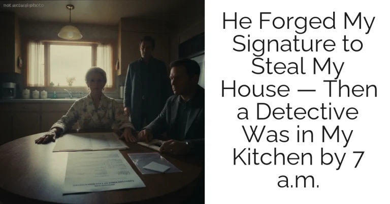 He Forged My Signature to Steal My House — Then a Detective Was in My Kitchen by 7 a.m.