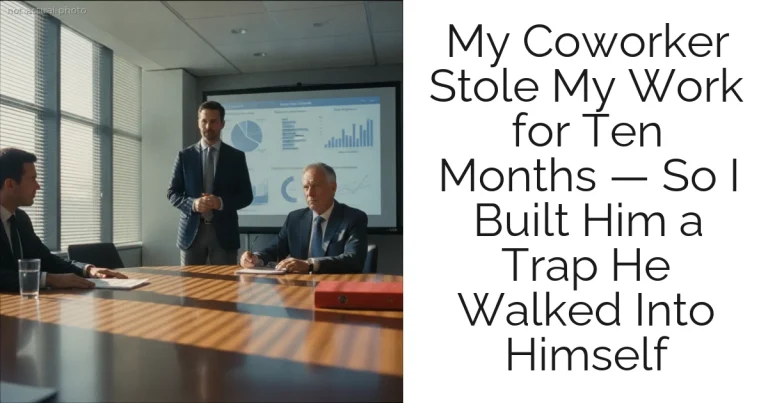 My Coworker Stole My Work for Ten Months — So I Built Him a Trap He Walked Into Himself