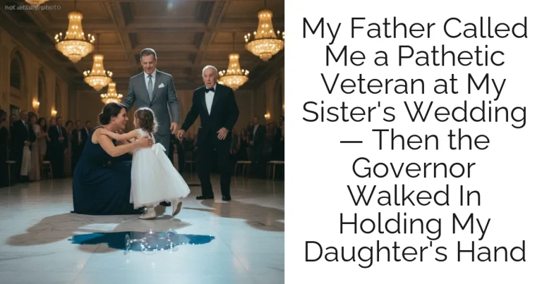 My Father Called Me a Pathetic Veteran at My Sister's Wedding — Then the Governor Walked In Holding My Daughter's Hand