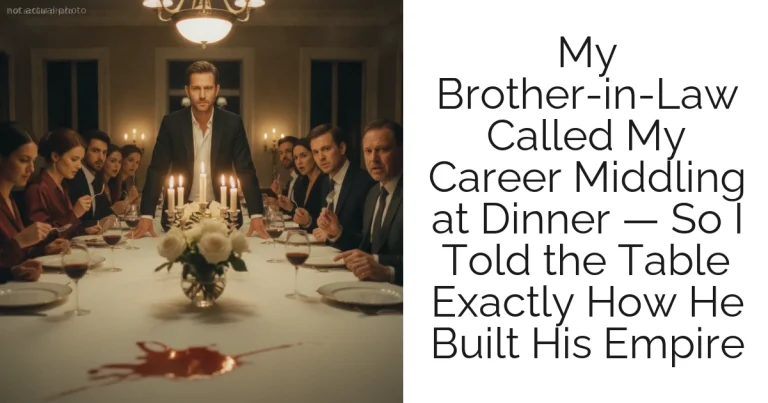 My Brother-in-Law Called My Career Middling at Dinner — So I Told the Table Exactly How He Built His Empire