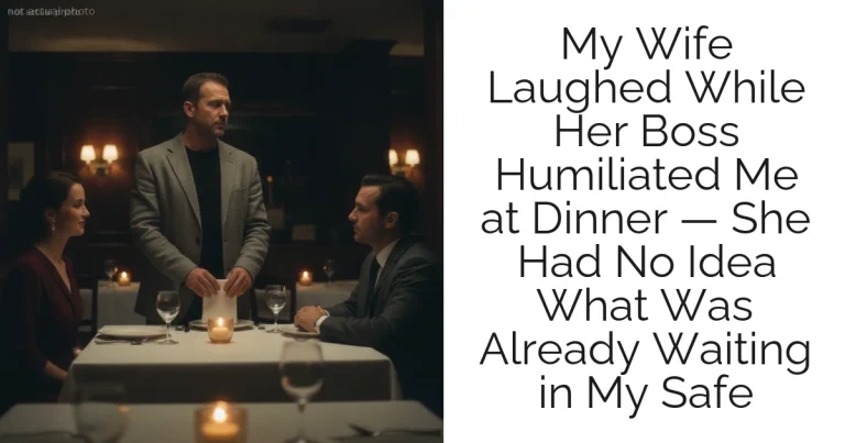 My Wife Laughed While Her Boss Humiliated Me at Dinner — She Had No Idea What Was Already Waiting in My Safe