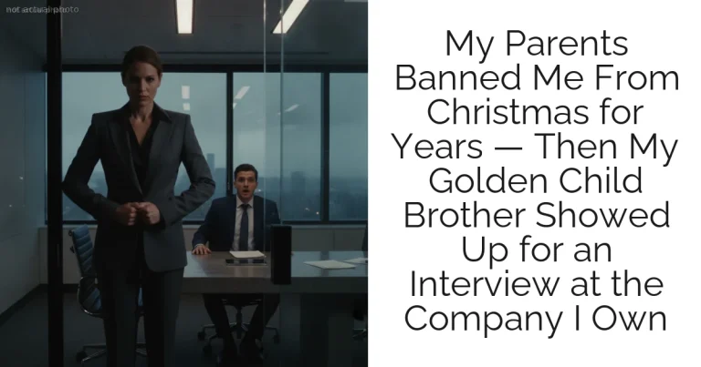 My Parents Banned Me From Christmas for Years — Then My Golden Child Brother Showed Up for an Interview at the Company I Own