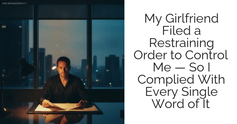 My Girlfriend Filed a Restraining Order to Control Me — So I Complied With Every Single Word of It