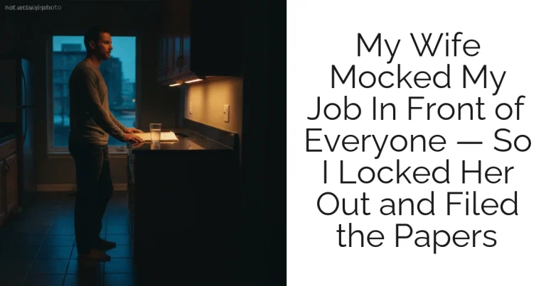 My Wife Mocked My Job In Front of Everyone — So I Locked Her Out and Filed the Papers