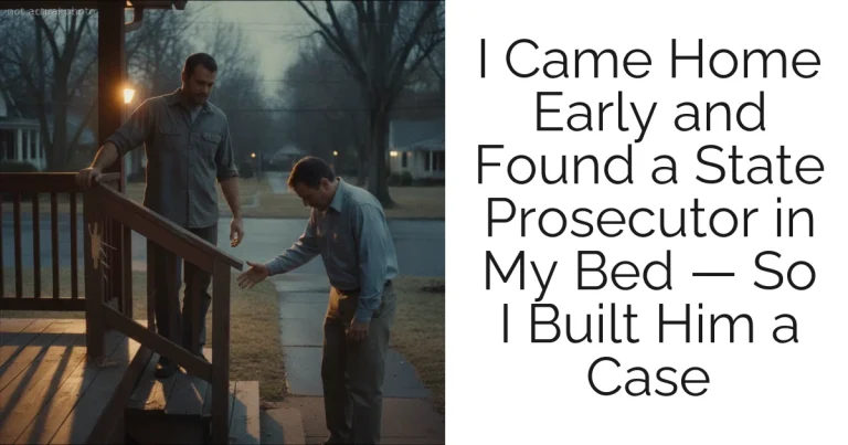 I Came Home Early and Found a State Prosecutor in My Bed — So I Built Him a Case