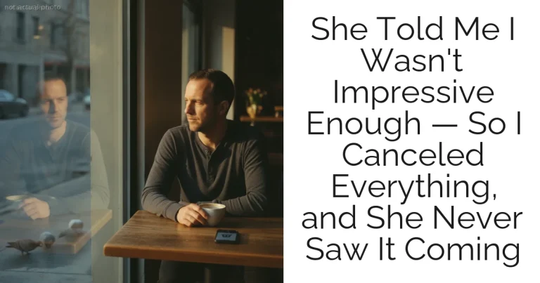 She Told Me I Wasn't Impressive Enough — So I Canceled Everything, and She Never Saw It Coming