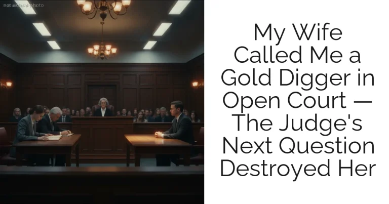 My Wife Called Me a Gold Digger in Open Court — The Judge's Next Question Destroyed Her