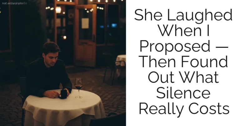 She Laughed When I Proposed — Then Found Out What Silence Really Costs