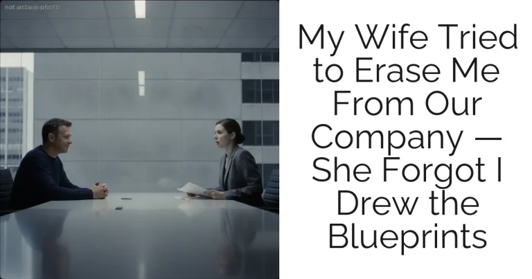 My Wife Tried to Erase Me From Our Company — She Forgot I Drew the Blueprints