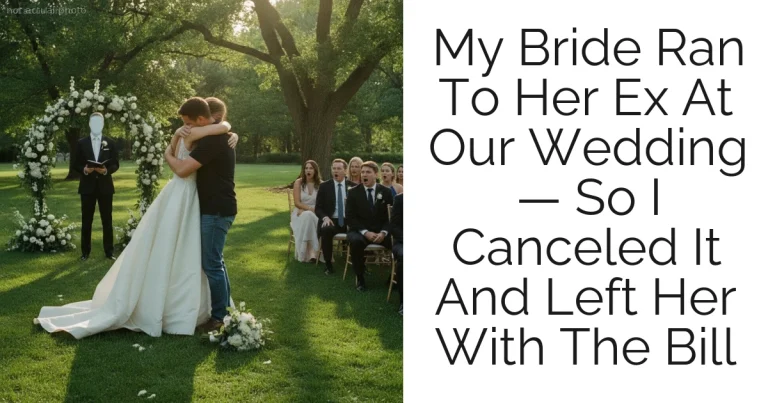 My Bride Ran To Her Ex At Our Wedding — So I Canceled It And Left Her With The Bill
