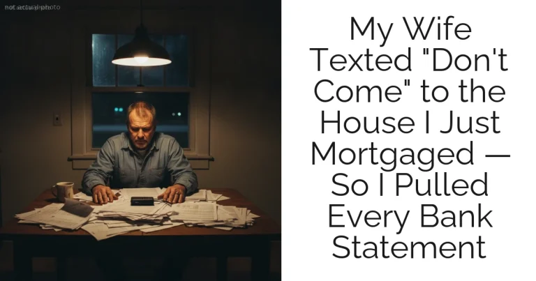 My Wife Texted "Don't Come" to the House I Just Mortgaged — So I Pulled Every Bank Statement