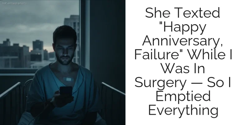 She Texted "Happy Anniversary, Failure" While I Was In Surgery — So I Emptied Everything