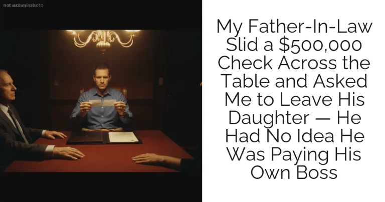 My Father-In-Law Slid a $500,000 Check Across the Table and Asked Me to Leave His Daughter — He Had No Idea He Was Paying His Own Boss