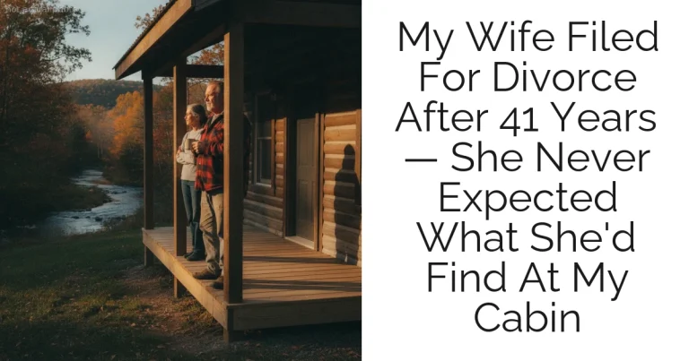 My Wife Filed For Divorce After 41 Years — She Never Expected What She'd Find At My Cabin