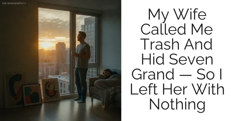 My Wife Called Me Trash And Hid Seven Grand — So I Left Her With Nothing