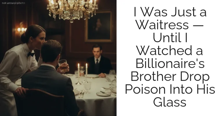 I Was Just a Waitress — Until I Watched a Billionaire's Brother Drop Poison Into His Glass