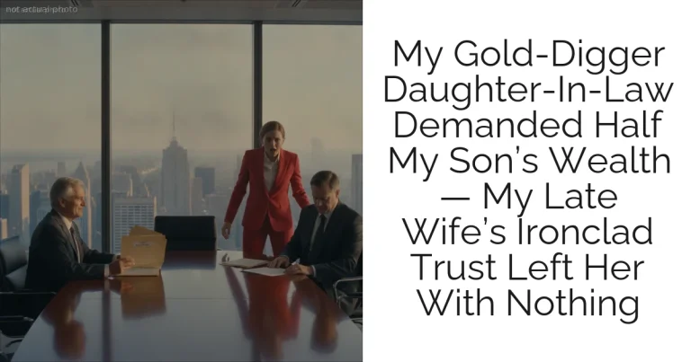 My Gold-Digger Daughter-In-Law Demanded Half My Son’s Wealth — My Late Wife’s Ironclad Trust Left Her With Nothing