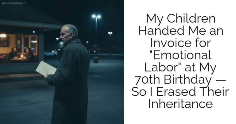 My Children Handed Me an Invoice for "Emotional Labor" at My 70th Birthday — So I Erased Their Inheritance