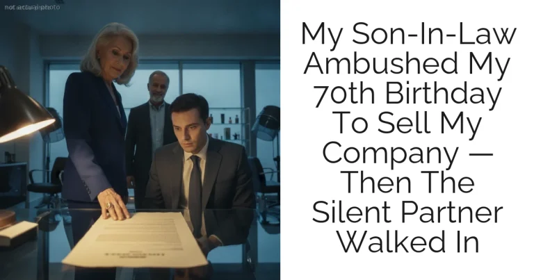 My Son-In-Law Ambushed My 70th Birthday To Sell My Company — Then The Silent Partner Walked In