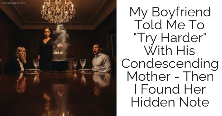 My Boyfriend Told Me To "Try Harder" With His Condescending Mother - Then I Found Her Hidden Note