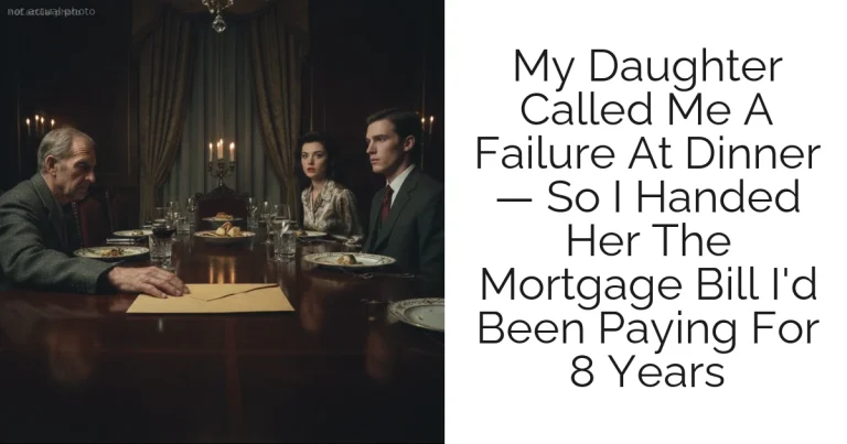 My Daughter Called Me A Failure At Dinner — So I Handed Her The Mortgage Bill I'd Been Paying For 8 Years