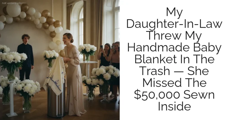 My Daughter-In-Law Threw My Handmade Baby Blanket In The Trash — She Missed The $50,000 Sewn Inside