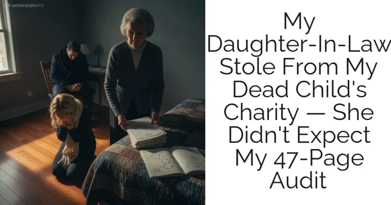 My Daughter-In-Law Stole From My Dead Child's Charity — She Didn't Expect My 47-Page Audit