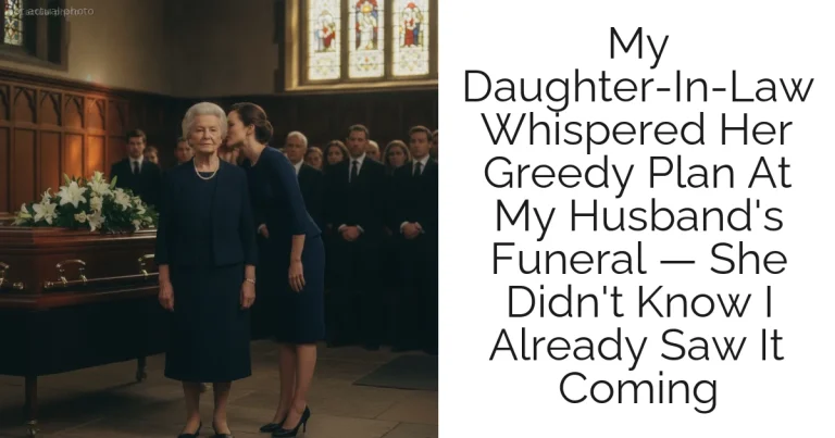 My Daughter-In-Law Whispered Her Greedy Plan At My Husband's Funeral — She Didn't Know I Already Saw It Coming