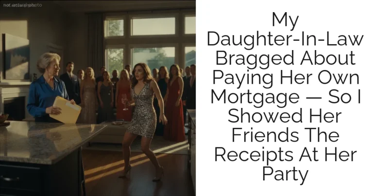 My Daughter-In-Law Bragged About Paying Her Own Mortgage — So I Showed Her Friends The Receipts At Her Party