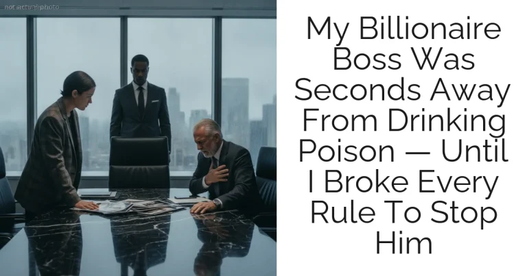 My Billionaire Boss Was Seconds Away From Drinking Poison — Until I Broke Every Rule To Stop Him