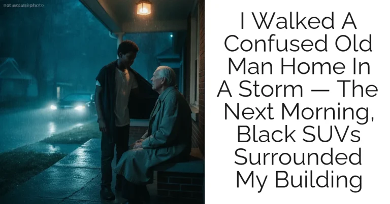 I Walked A Confused Old Man Home In A Storm — The Next Morning, Black SUVs Surrounded My Building