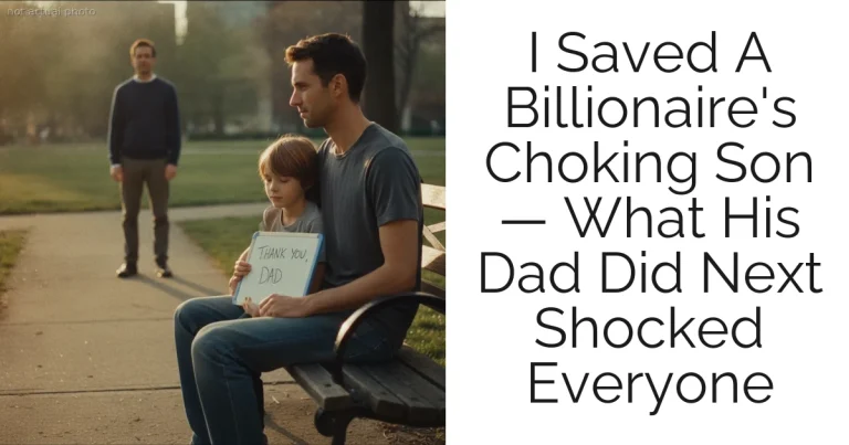 I Saved A Billionaire's Choking Son — What His Dad Did Next Shocked Everyone