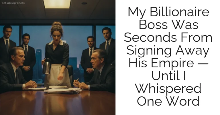 My Billionaire Boss Was Seconds From Signing Away His Empire — Until I Whispered One Word