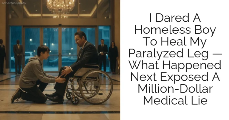 I Dared A Homeless Boy To Heal My Paralyzed Leg — What Happened Next Exposed A Million-Dollar Medical Lie