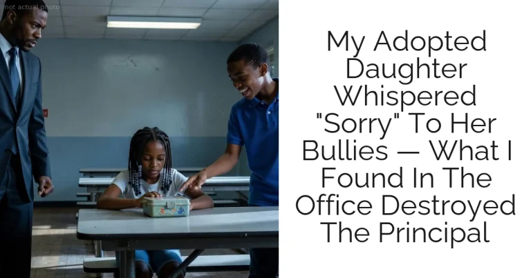 My Adopted Daughter Whispered "Sorry" To Her Bullies — What I Found In The Office Destroyed The Principal