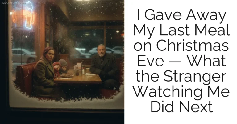 I Gave Away My Last Meal on Christmas Eve — What the Stranger Watching Me Did Next