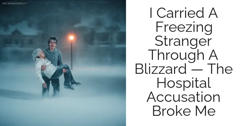 I Carried A Freezing Stranger Through A Blizzard — The Hospital Accusation Broke Me