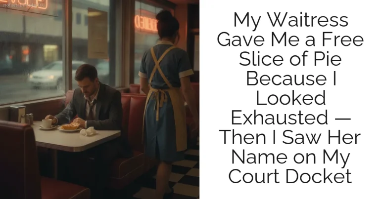 My Waitress Gave Me a Free Slice of Pie Because I Looked Exhausted — Then I Saw Her Name on My Court Docket