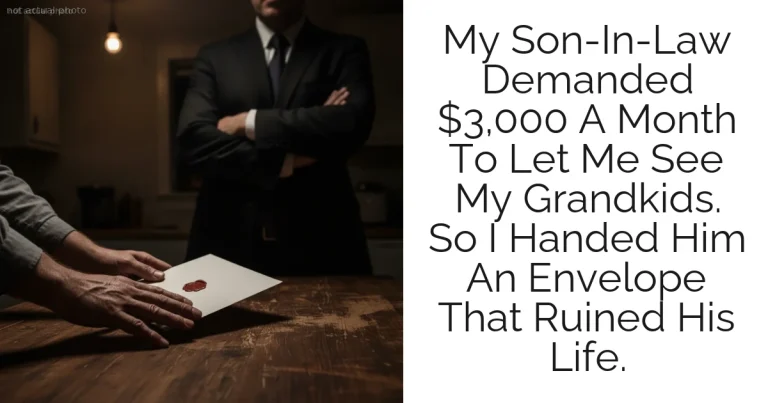 My Son-In-Law Demanded $3,000 A Month To Let Me See My Grandkids. So I Handed Him An Envelope That Ruined His Life.
