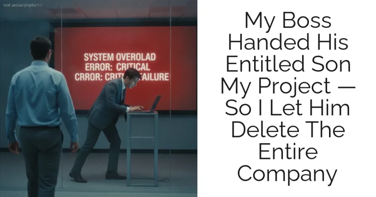 My Boss Handed His Entitled Son My Project — So I Let Him Delete The Entire Company