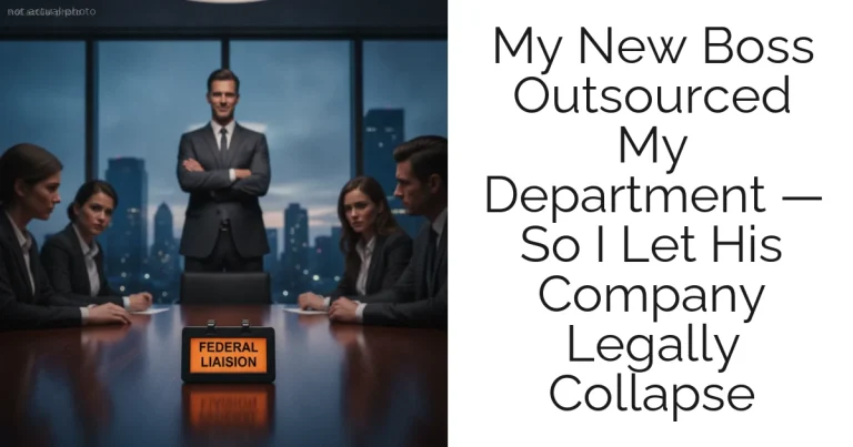 My New Boss Outsourced My Department — So I Let His Company Legally Collapse