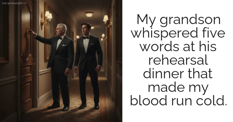 My grandson whispered five words at his rehearsal dinner that made my blood run cold.
