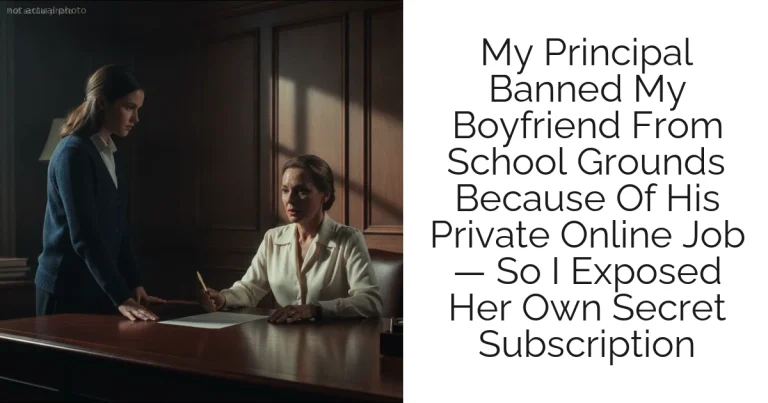 My Principal Banned My Boyfriend From School Grounds Because Of His Private Online Job — So I Exposed Her Own Secret Subscription