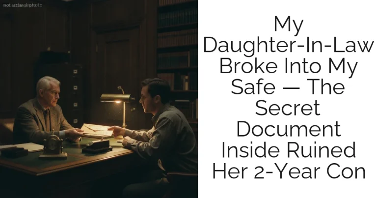 My Daughter-In-Law Broke Into My Safe — The Secret Document Inside Ruined Her 2-Year Con